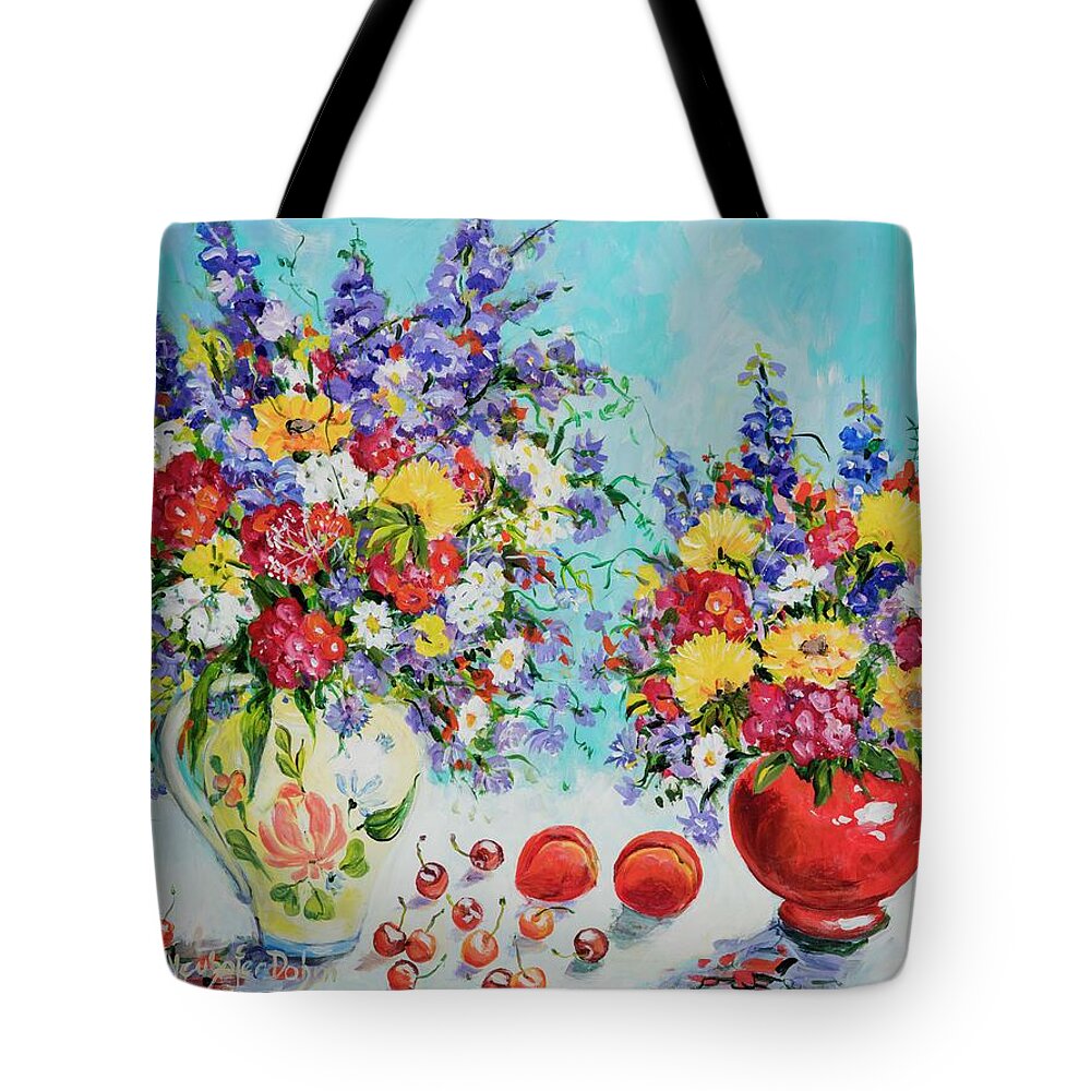 Impressionism Tote Bag featuring the painting Floral Fantasy by Ingrid Dohm