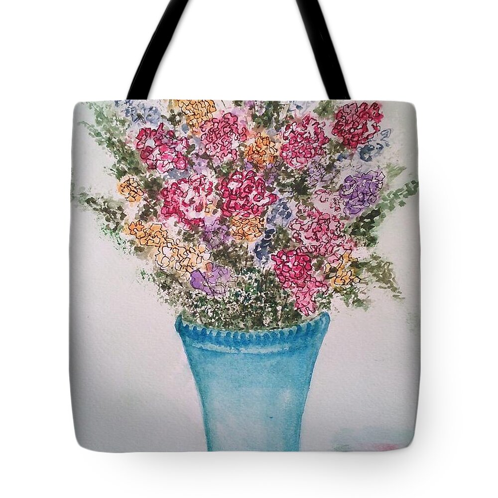 Floral Tote Bag featuring the painting Floral Inked by Susan Nielsen