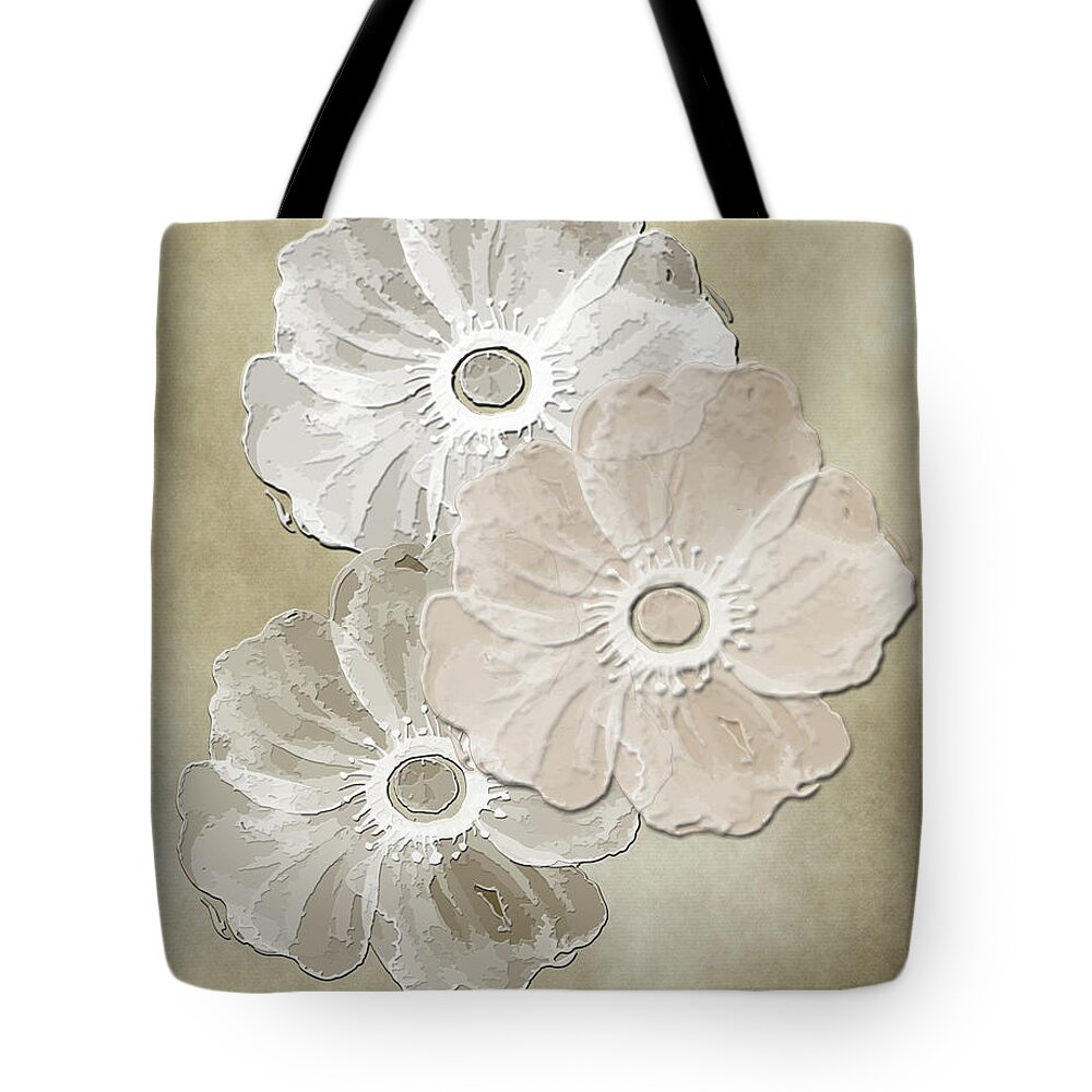 Flowers Tote Bag featuring the digital art Floral Pattern by Judy Hall-Folde