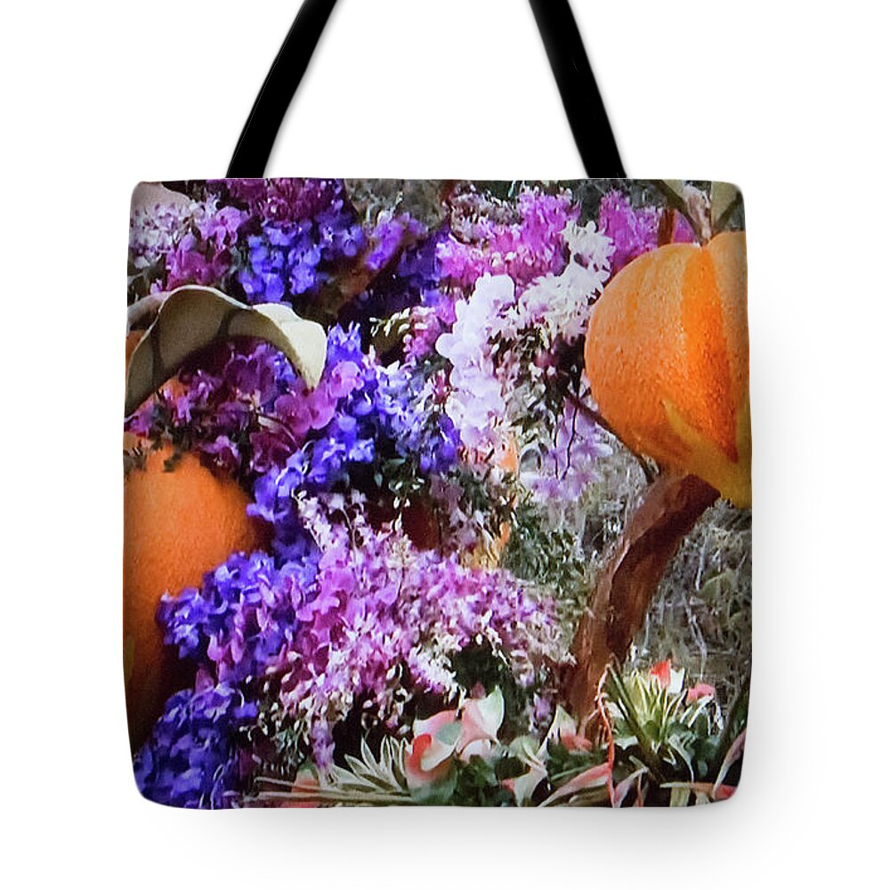 Flowers Tote Bag featuring the photograph Floral Peaches by Linda Phelps
