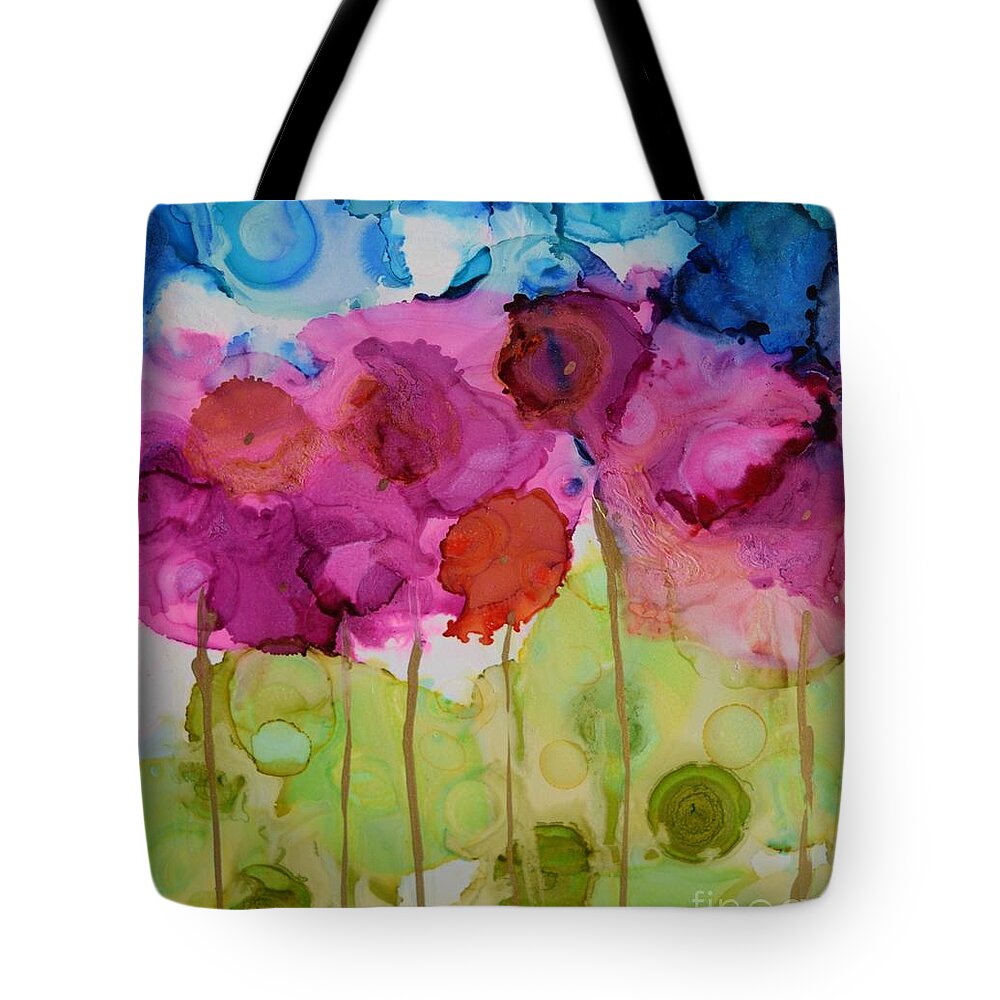 Floral Tote Bag featuring the painting Floral Pink by Beth Kluth