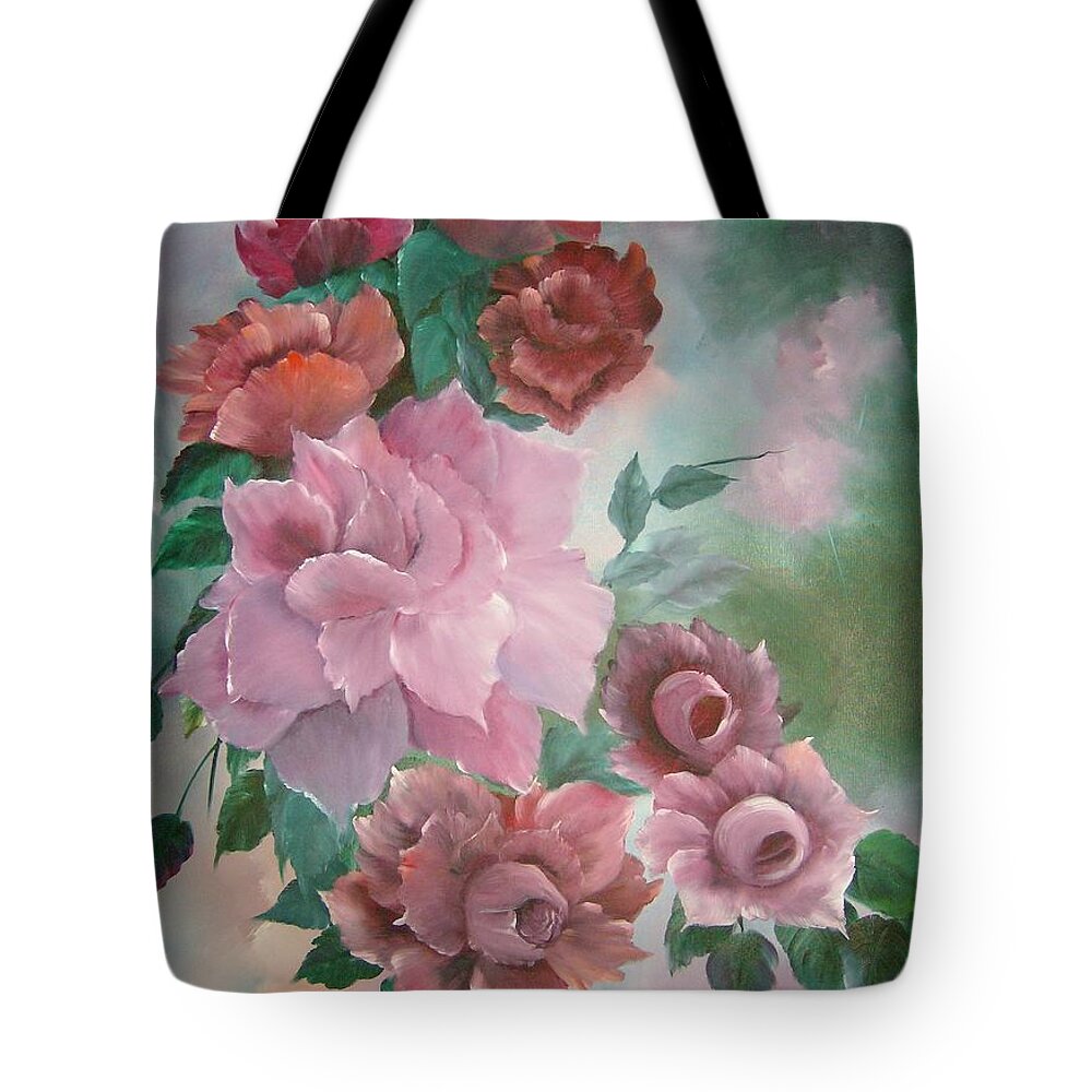 Flowers Tote Bag featuring the painting Floral Splendor by Debra Campbell