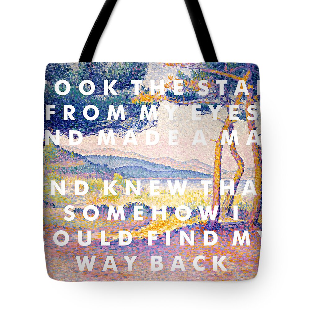 Song Lyrics Tote Bag featuring the photograph Florence and the Machine Lyrics Print by Georgia Clare