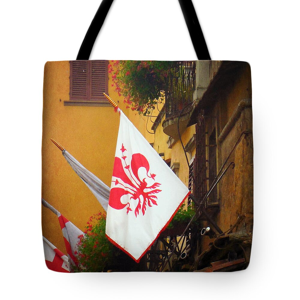 Florence Tote Bag featuring the photograph Florentine Flag by Valerie Reeves