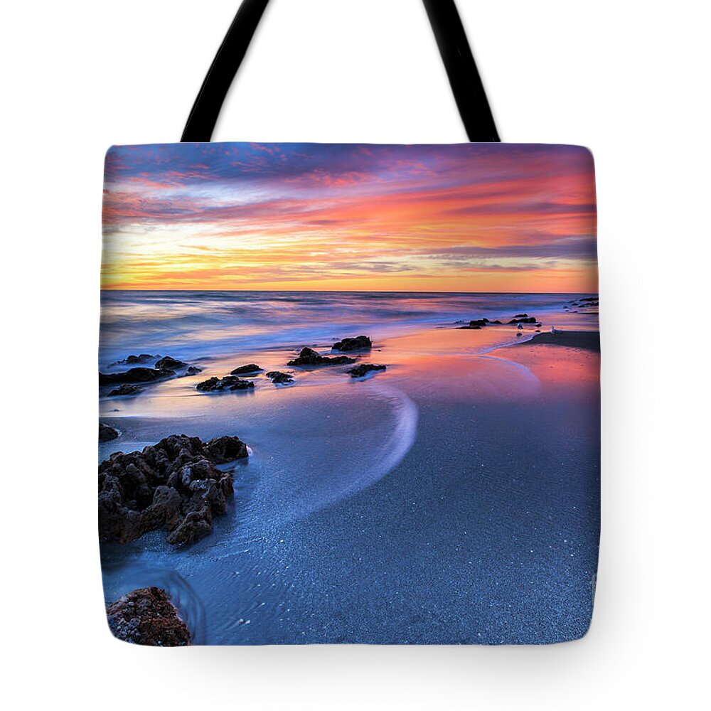 Casperson Beach Tote Bag featuring the photograph Florida Beach Sunset 4 by Ben Graham