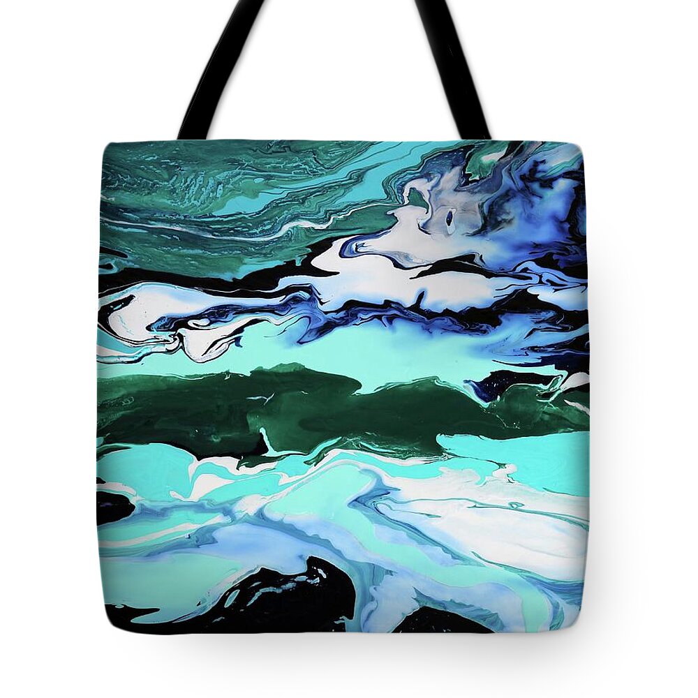 Abstract Tote Bag featuring the painting FLORIDA GALLERY ABSTRACT No.7 by Carole Sluski