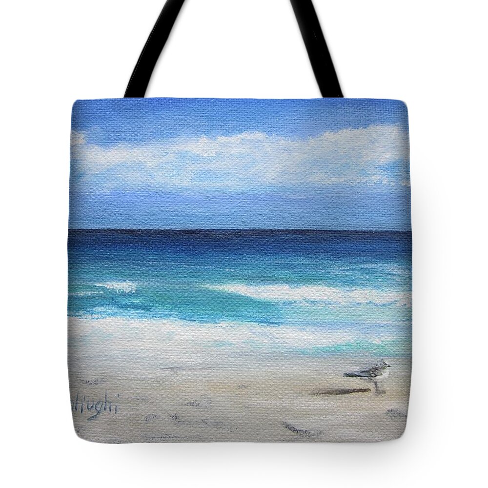 Water Tote Bag featuring the painting Florida Seagull by Paula Pagliughi
