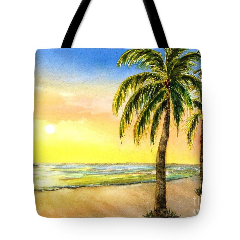 Florida Tote Bag featuring the painting Florida Sunrise by Petra Burgmann