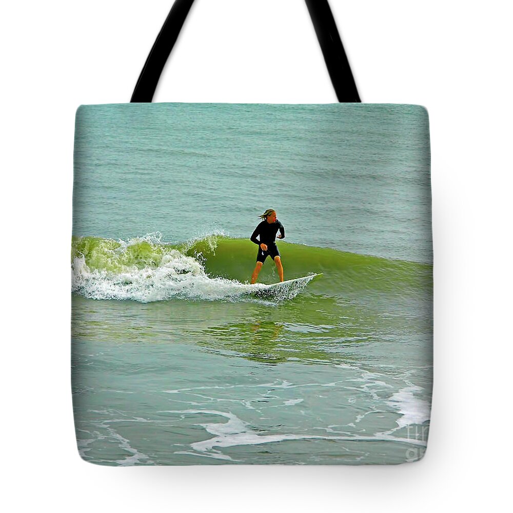 Wabasso Tote Bag featuring the photograph Florida Surfer by D Hackett
