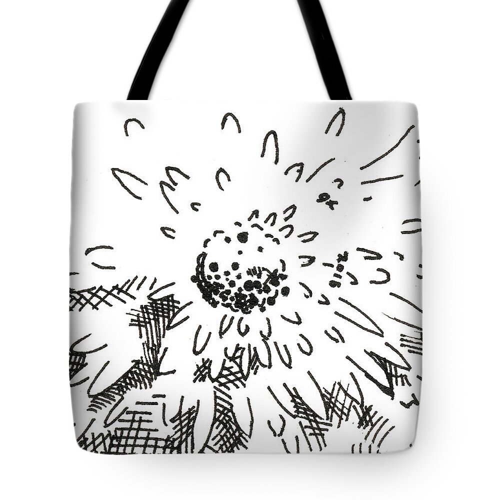 Flower Tote Bag featuring the drawing Flower 2 2015 - ACEO by Joseph A Langley