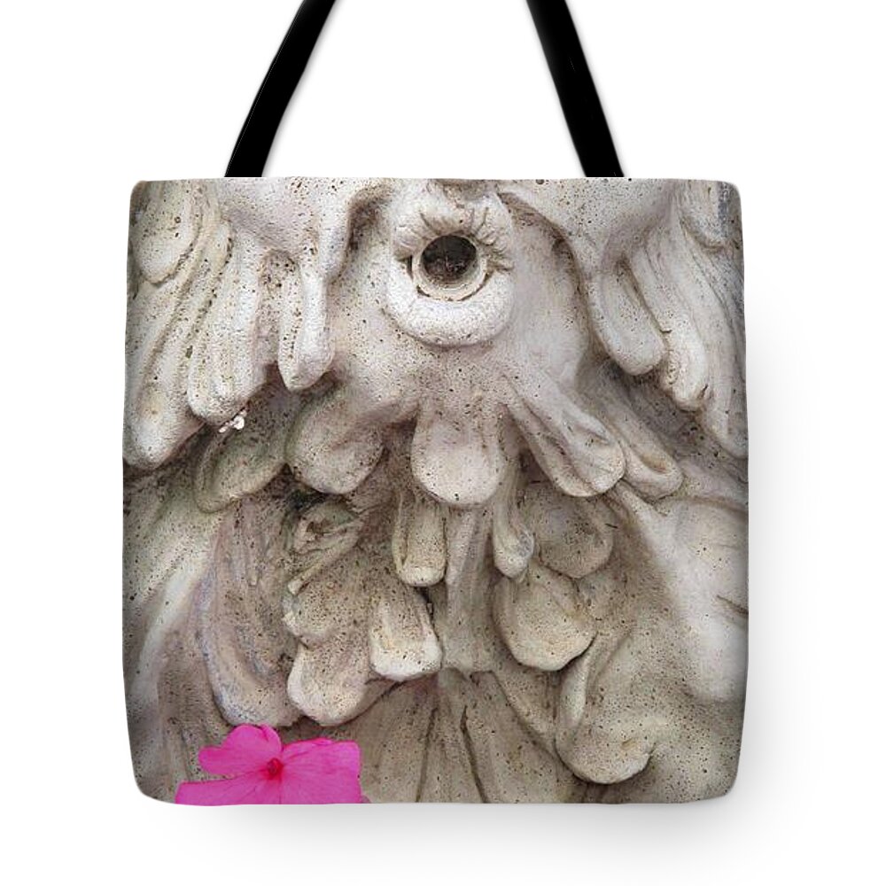 Statue Tote Bag featuring the photograph Flower Blower by Ian MacDonald