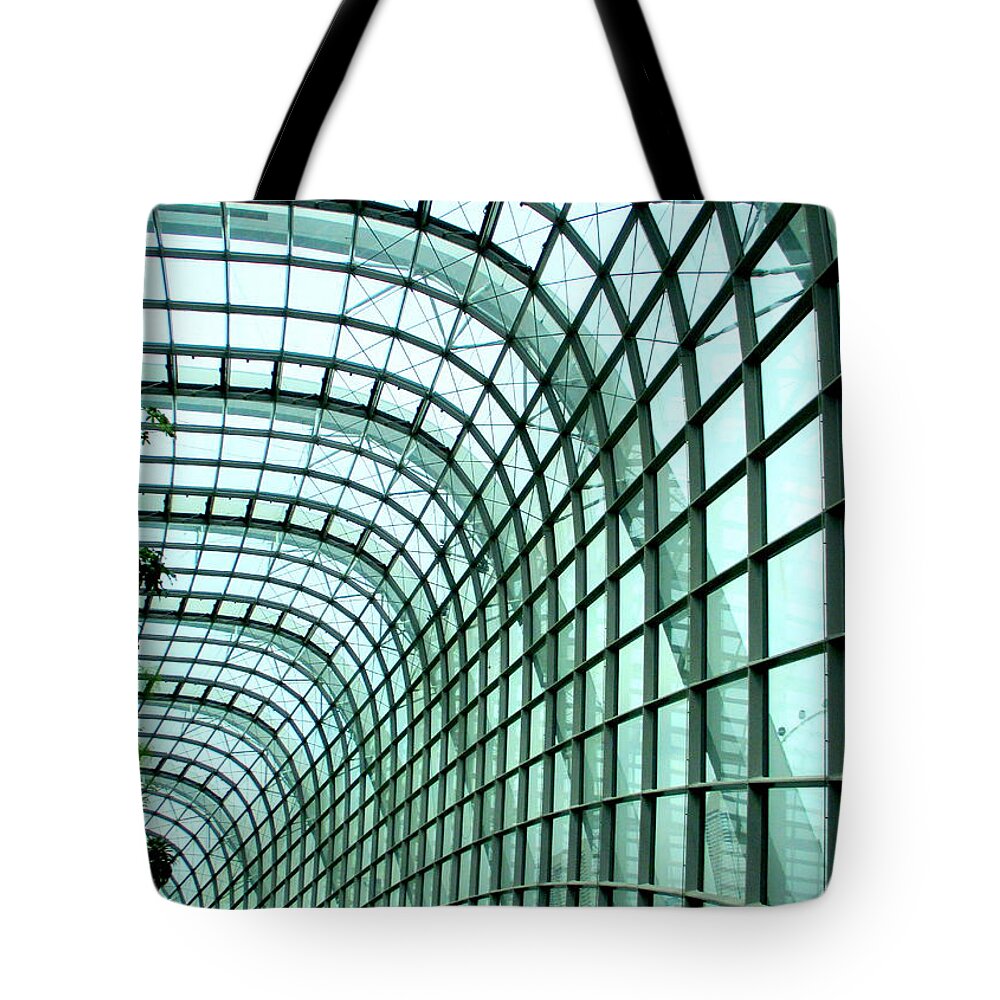 Gardens By The Bay Tote Bag featuring the photograph Flower Dome 1 by Randall Weidner