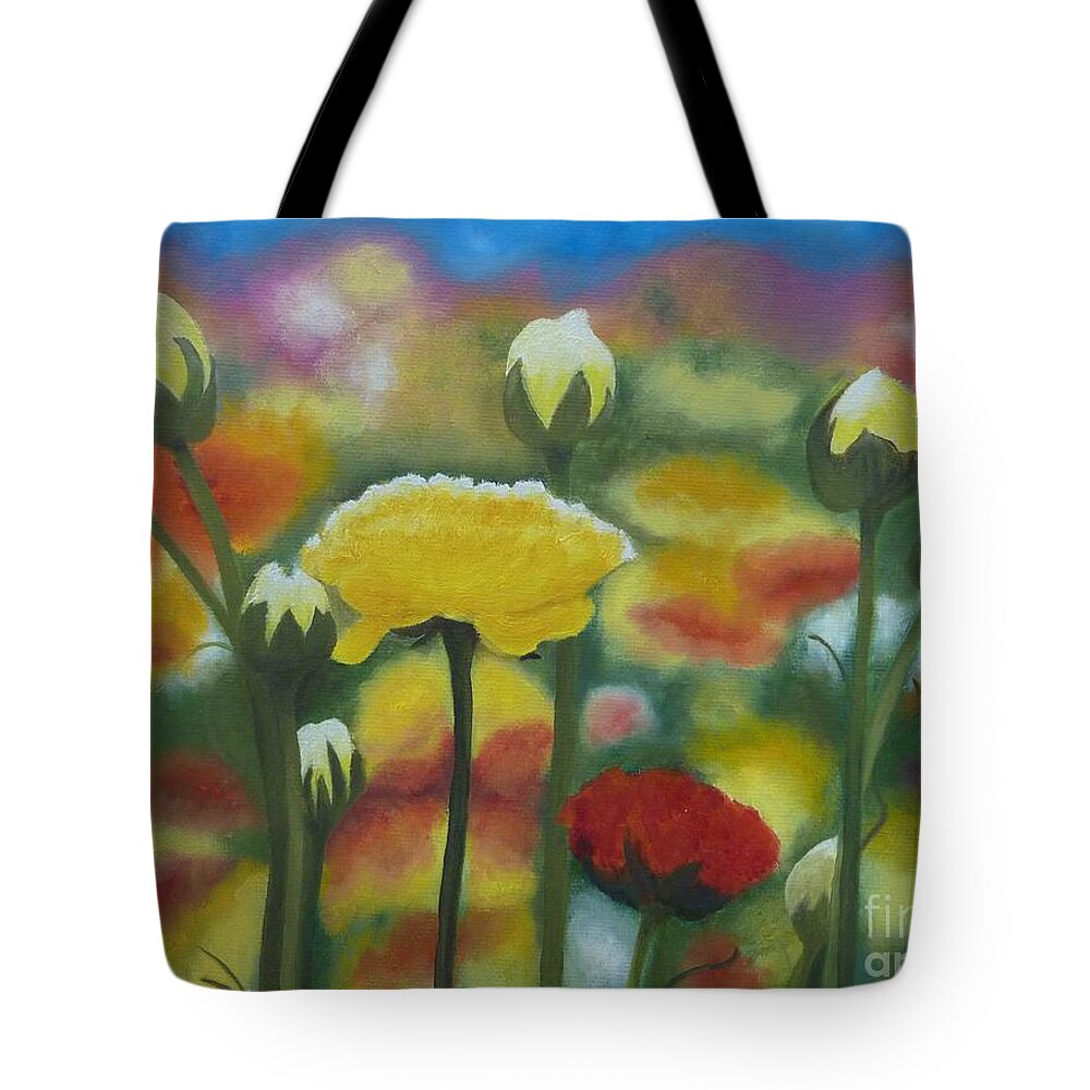  Tote Bag featuring the painting Flower Focus by Barrie Stark