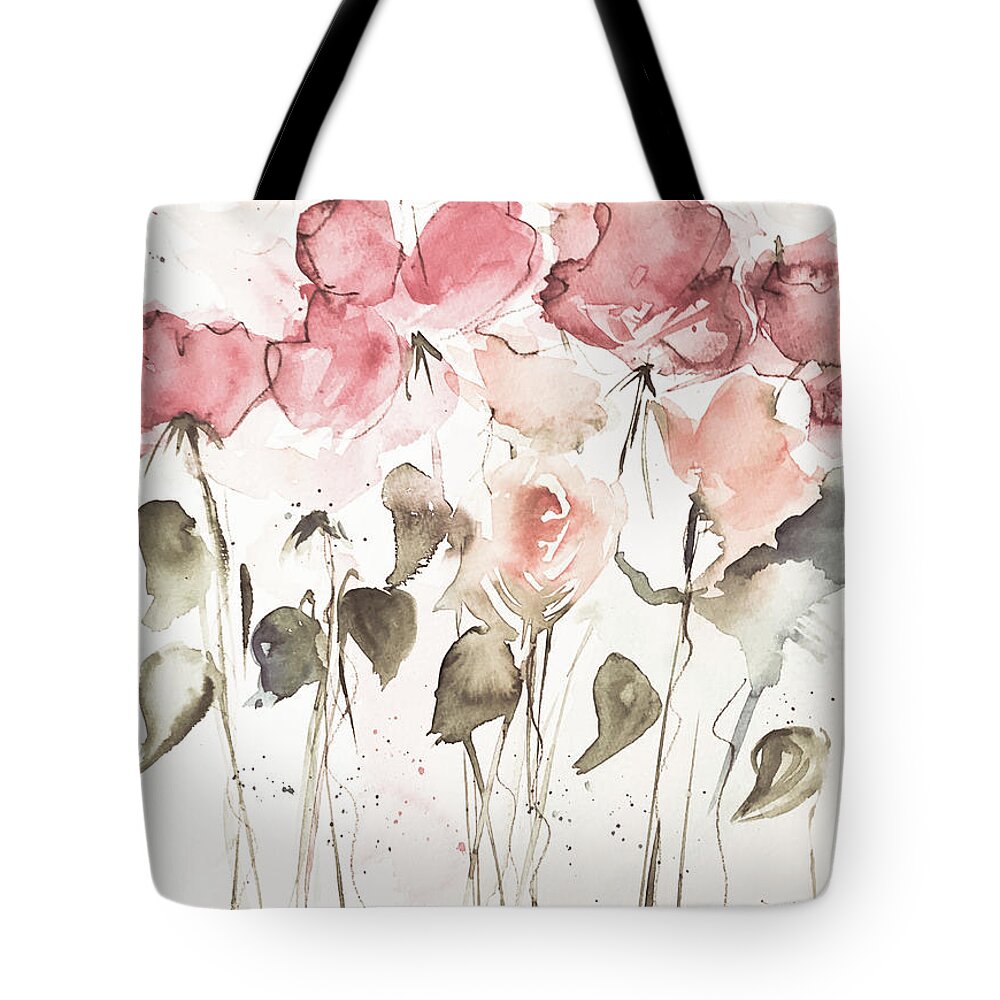 Flower Tote Bag featuring the mixed media Flower Garden by Britta Zehm