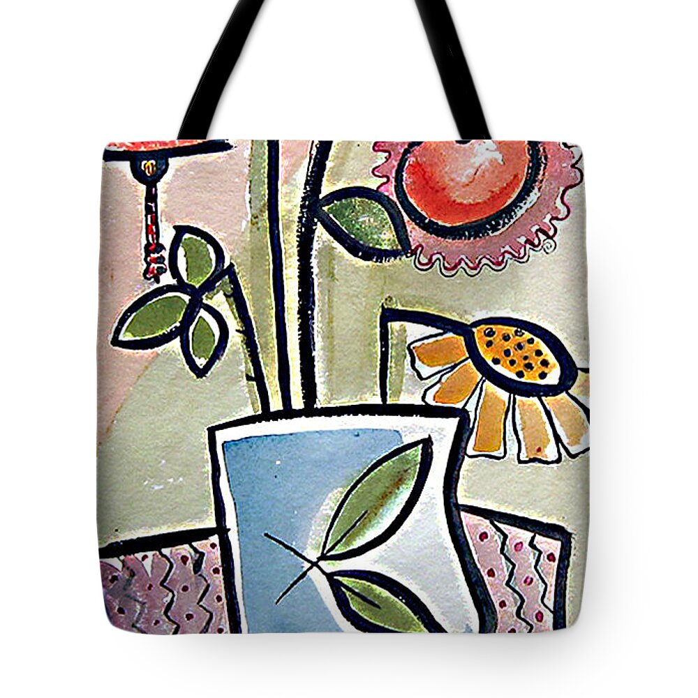 Flower Tote Bag featuring the painting Flower jug by Marilyn Brooks