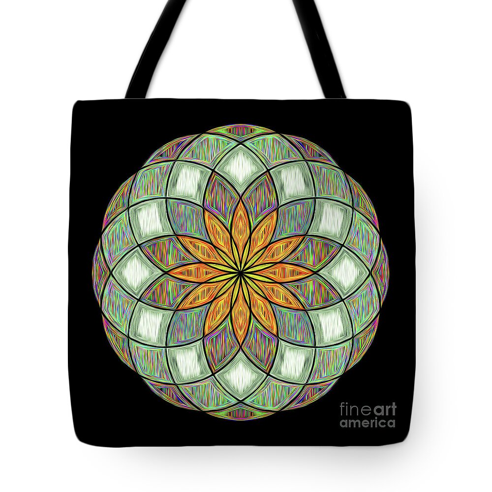 Flower Mandala Tote Bag featuring the digital art Flower Mandala Painted by Kaye Menner by Kaye Menner