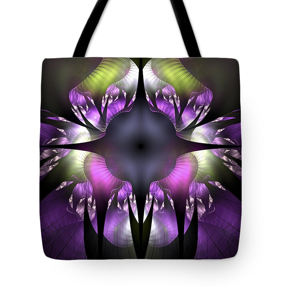 Fractal Tote Bag featuring the digital art Flower of Hope by Amorina Ashton