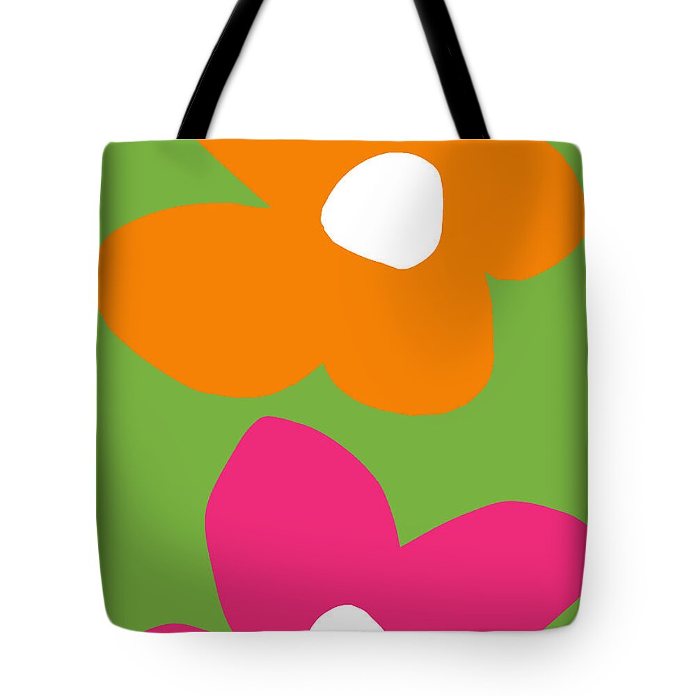 Flower Tote Bag featuring the digital art Flower Power 5- Art by Linda Woods by Linda Woods