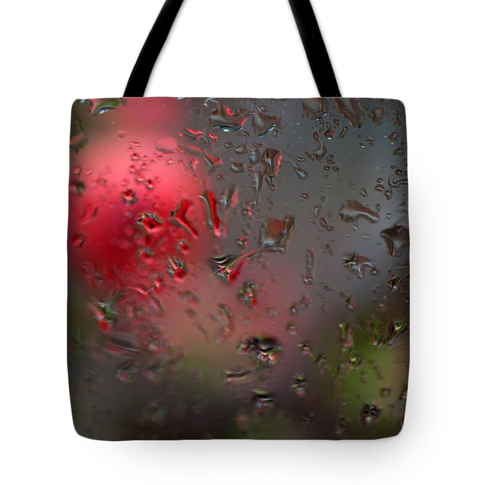Rainning Tote Bag featuring the photograph Flower Seen Through The Window by Catherine Lau