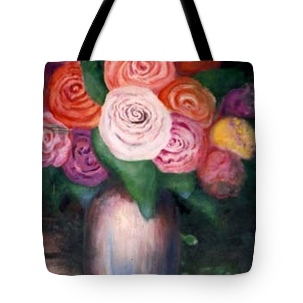 Flowers Tote Bag featuring the painting Flower Spirals by Jordana Sands