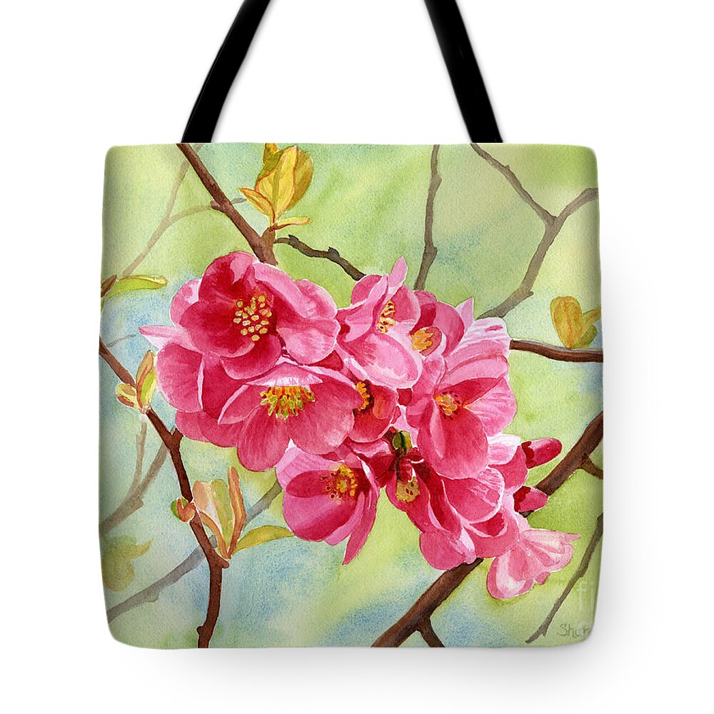 Flowering Quince Tote Bags