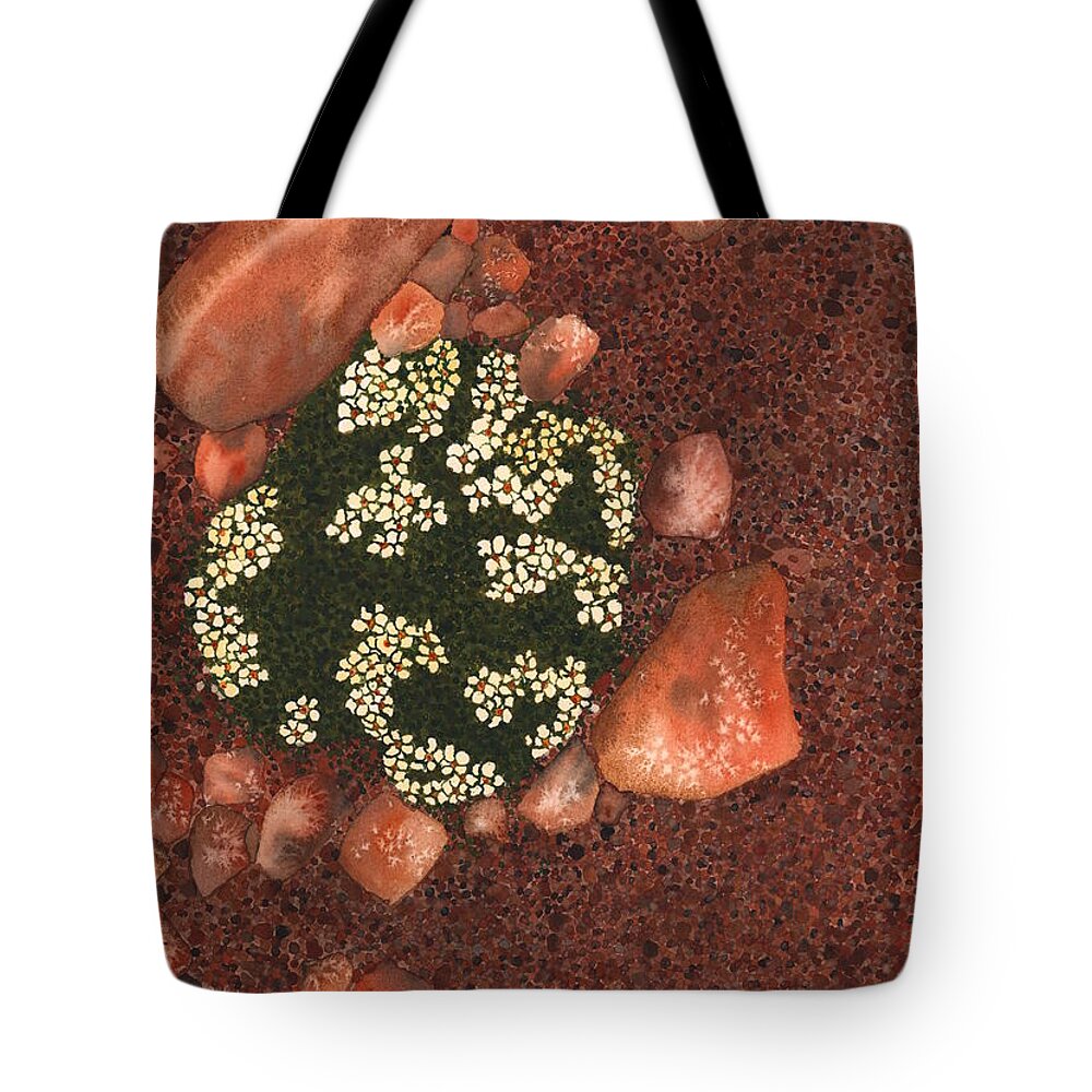 Succulent Tote Bag featuring the painting Flowermound by Hilda Wagner