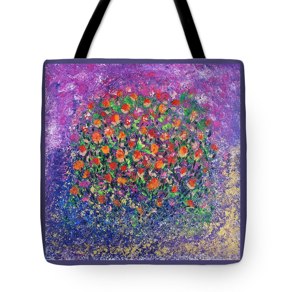 Rose Tote Bag featuring the painting Flowers All Over by Corinne Carroll