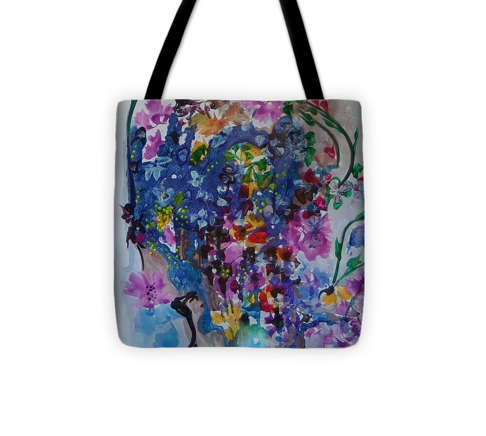 Flowers Tote Bag featuring the painting Flowers for Fred by Sima Amid Wewetzer