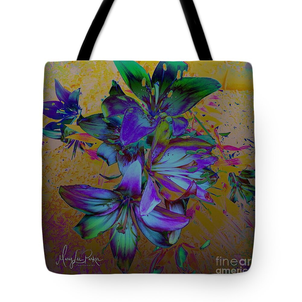 Mixmedia Tote Bag featuring the mixed media Flowers For The Heart by MaryLee Parker