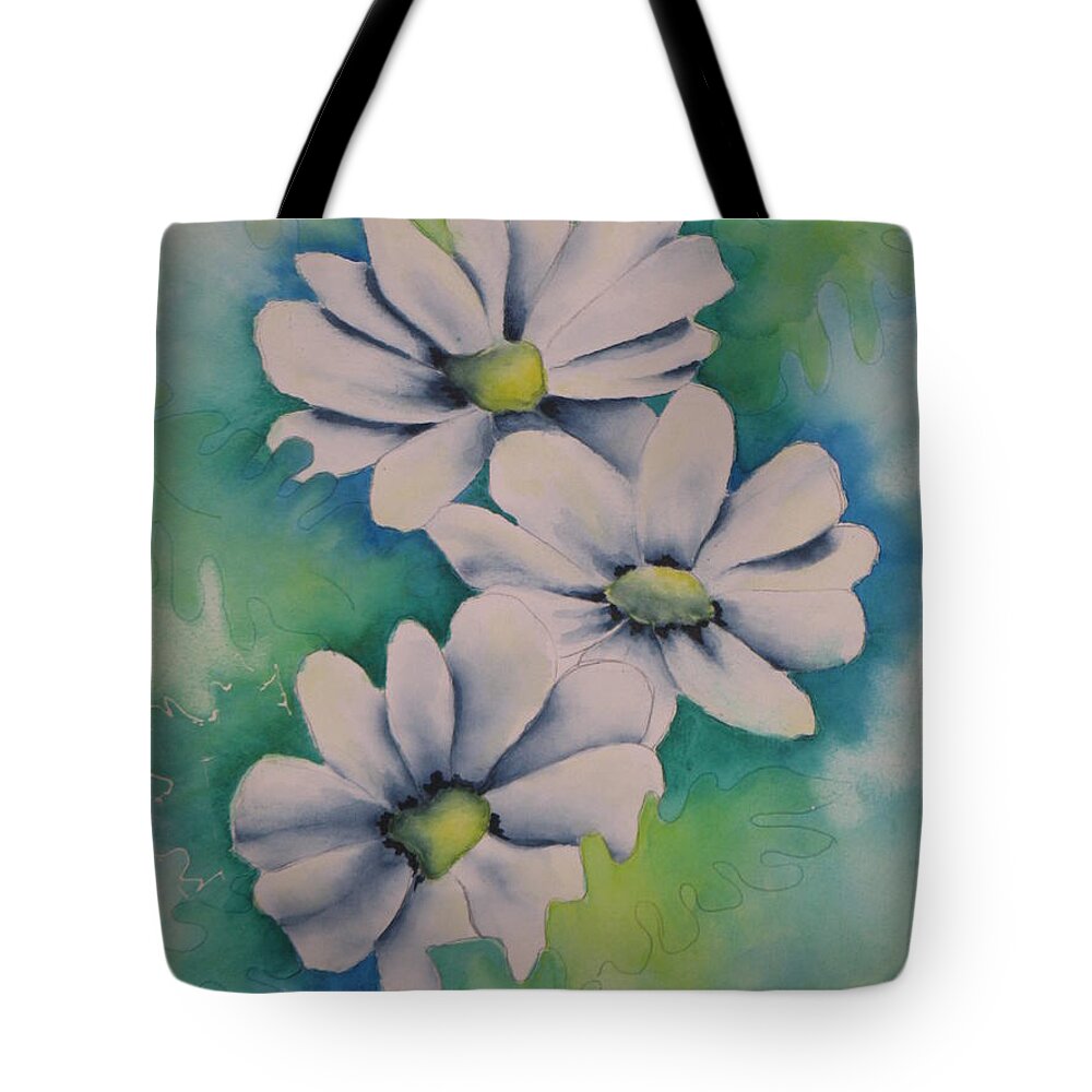 Fine Art Painting Tote Bag featuring the painting Flowers for You by Chrisann Ellis