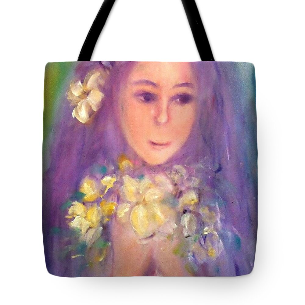  Tote Bag featuring the painting Flowers for you by Wanvisa Klawklean