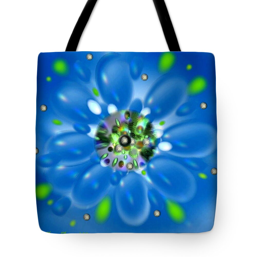 Universe Tote Bag featuring the digital art Flowers N Bubbles by Spirit Dove Durand