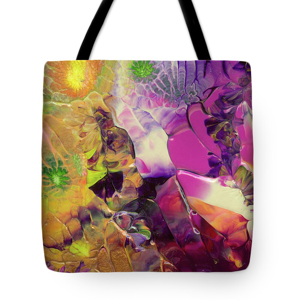 Flowers Tote Bag featuring the painting Flowers of the Cosmic Sea by Nan Bilden