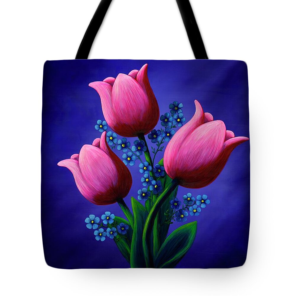 Rebecca Tote Bag featuring the painting Flowessense by Rebecca Parker