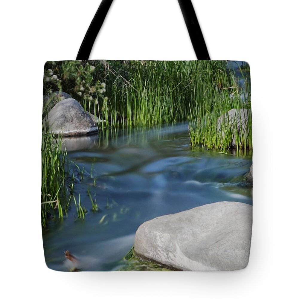 Mission Trails Tote Bag featuring the photograph Flowing Water by Nicole Swanger