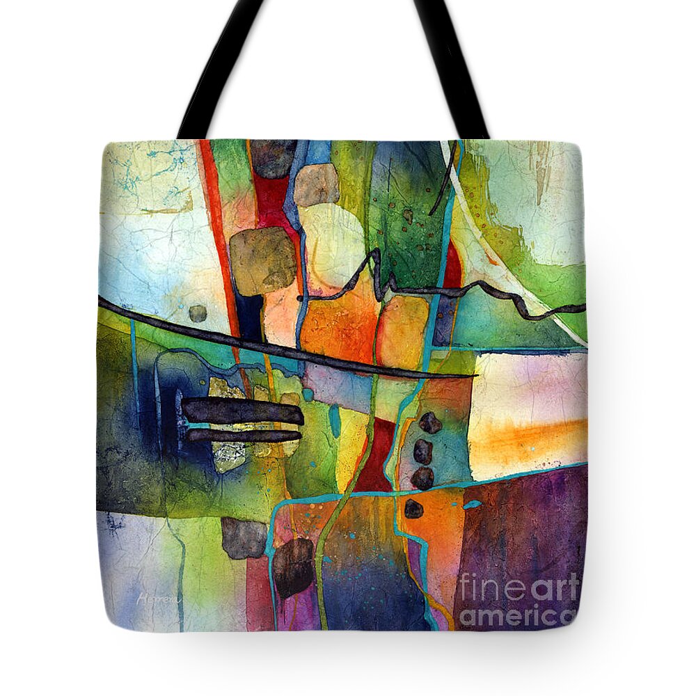 Abstract Tote Bag featuring the painting Fluvial Mosaic by Hailey E Herrera
