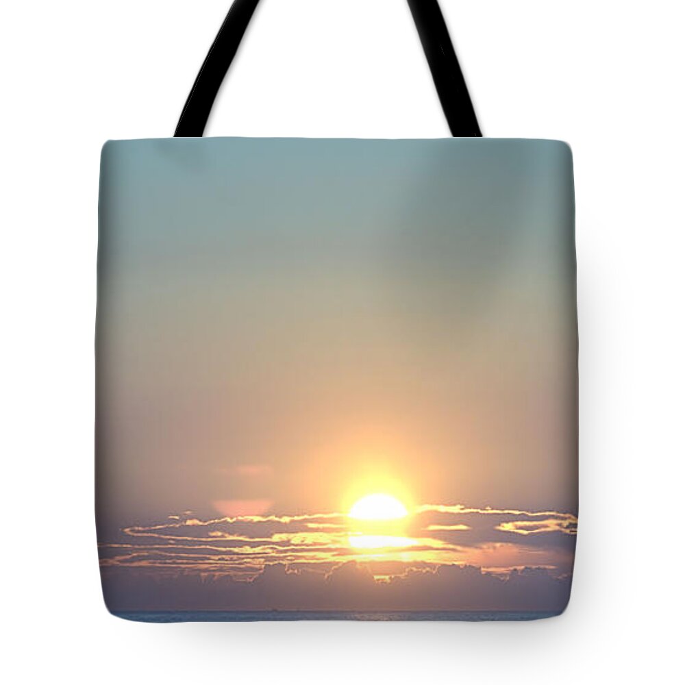 Sunrise Tote Bag featuring the photograph Fly Over by Newwwman