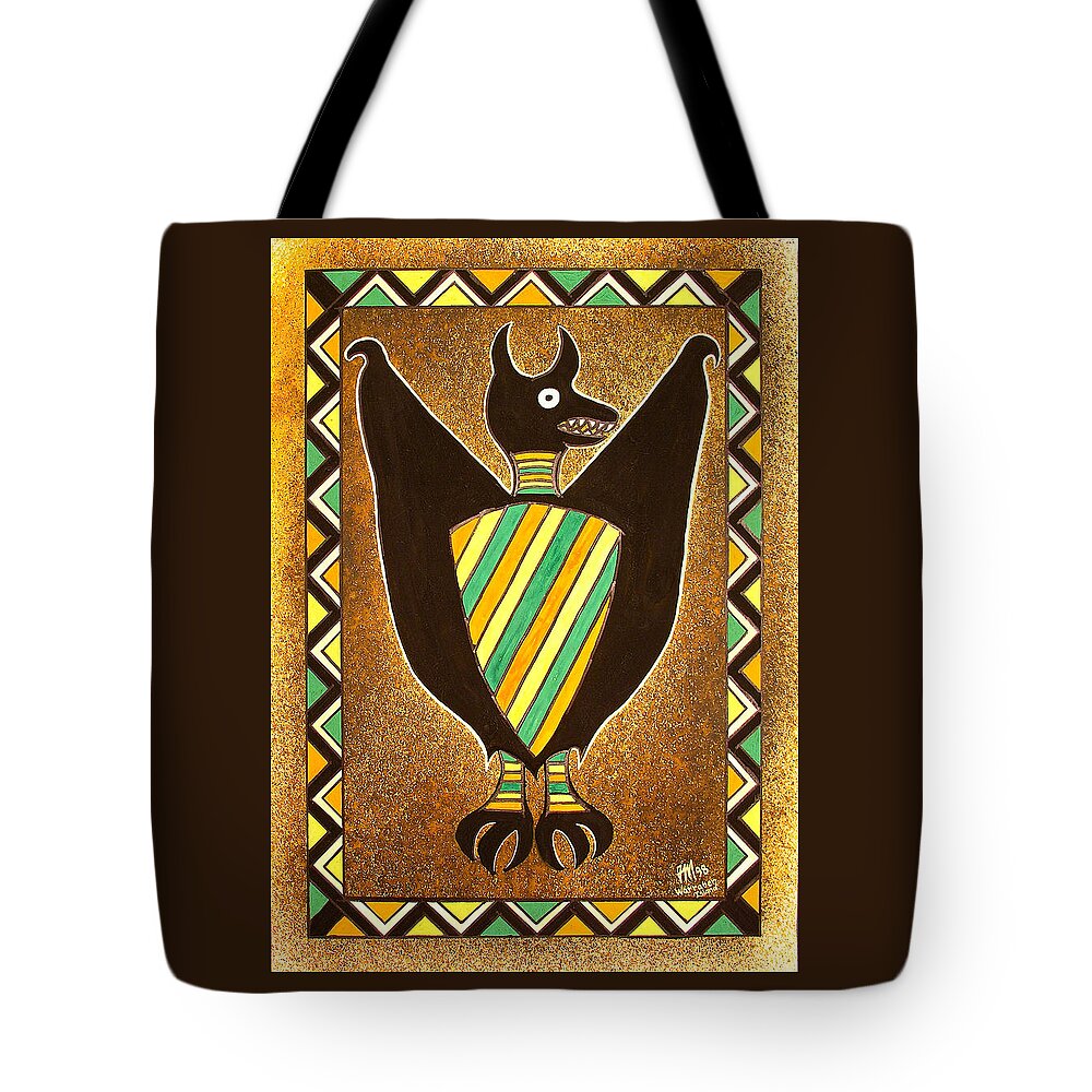Warraber Island Tote Bag featuring the painting Flying Fox by Joe Michelli
