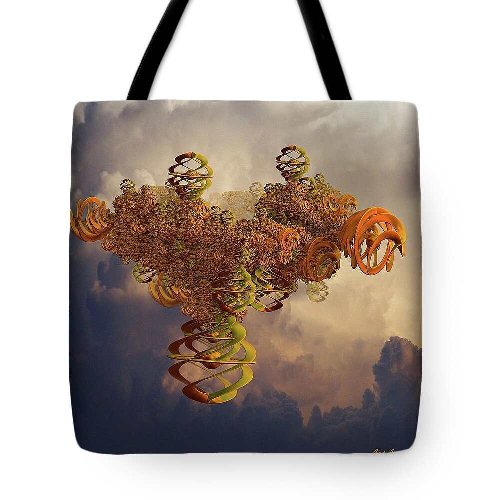 3d Tote Bag featuring the digital art Flying in the sky by Lilia S