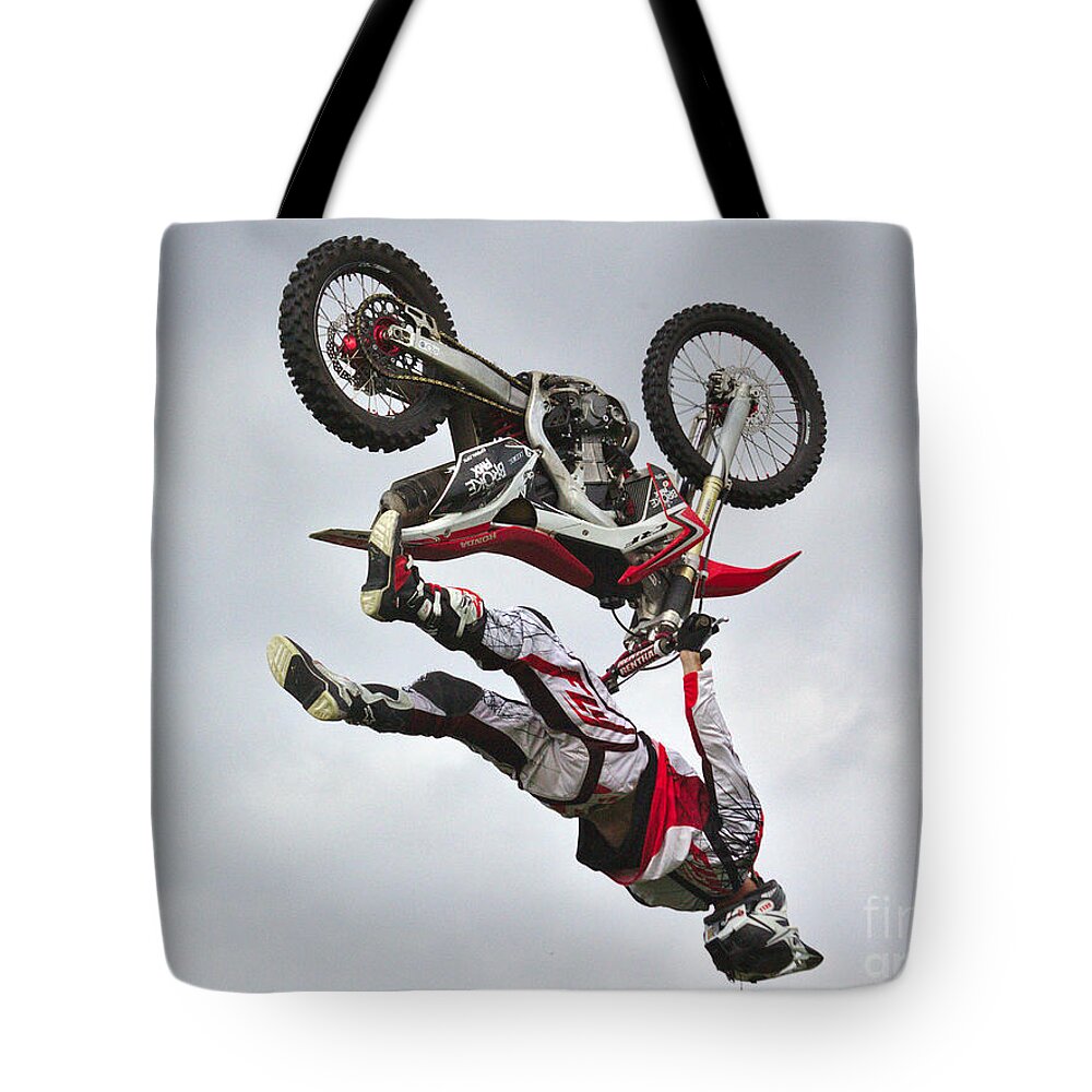 Brackley Tote Bag featuring the photograph Flying Inverted by Jeremy Hayden