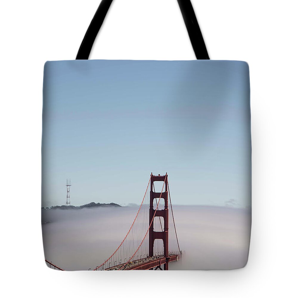 Fog Tote Bag featuring the photograph Foggy Golden Gate by David Bearden