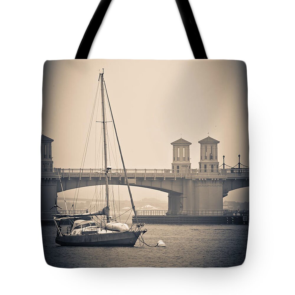 Sailboat Tote Bag featuring the photograph Foggy Sails by Valerie Cason