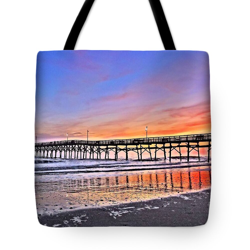 Art Tote Bag featuring the photograph Foggy Sunset by Shelia Kempf