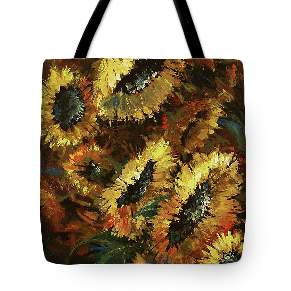 Flowers Tote Bag featuring the painting Follow the Sun by Michael Lang