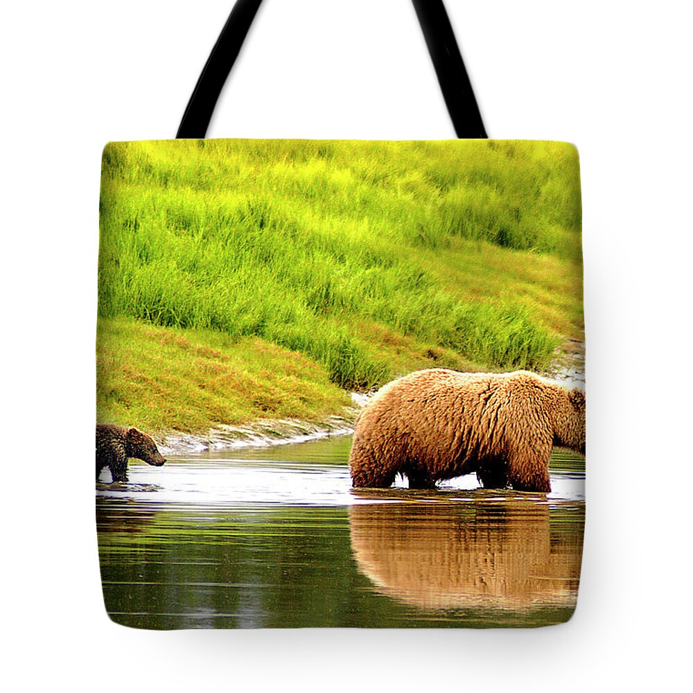 Follow Tote Bag featuring the photograph Following Mama by Ted Keller