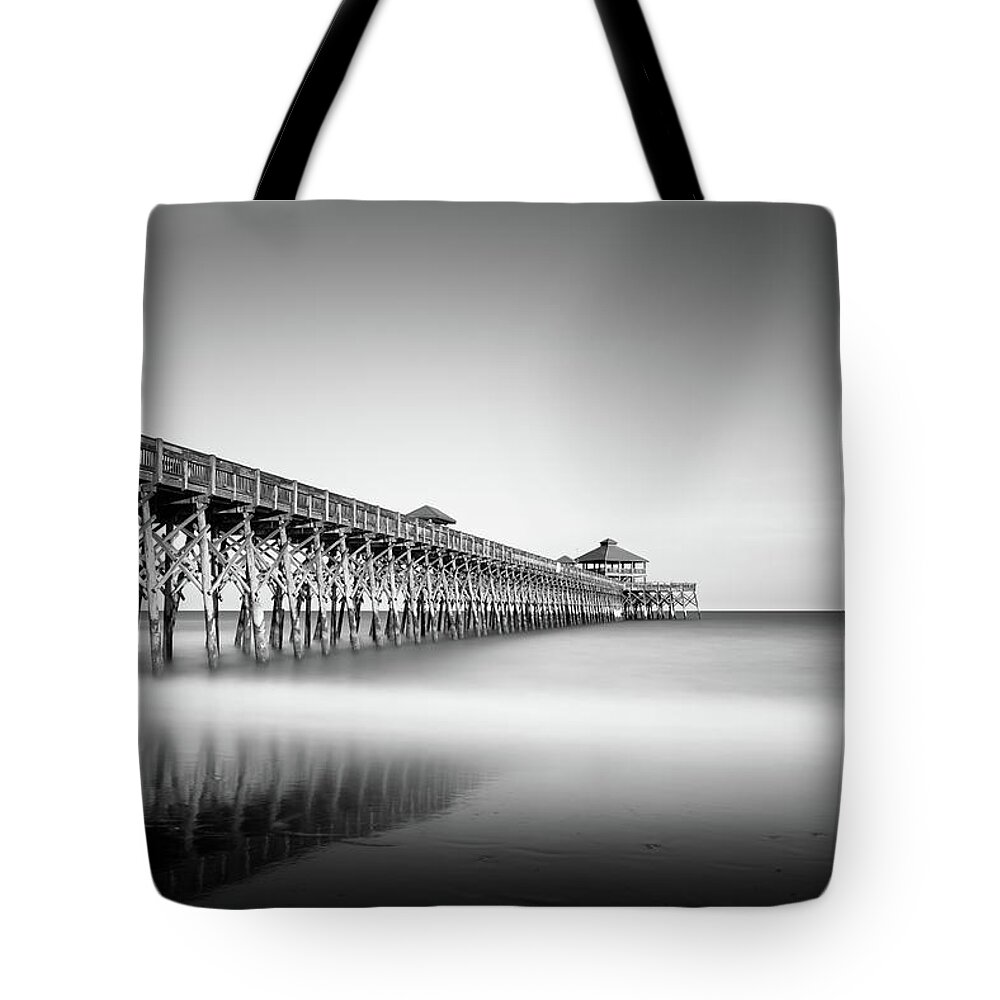 Folly Beach Tote Bag featuring the photograph Folly Beach Pier by Ivo Kerssemakers