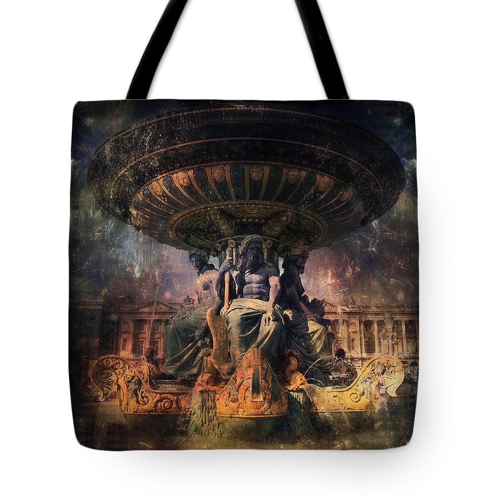 Fountain Tote Bag featuring the photograph Fontaine des Fleuves by John Rivera