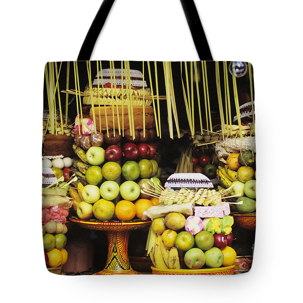 Apple Tote Bag featuring the photograph Food in Bali by Dana Edmunds - Printscapes