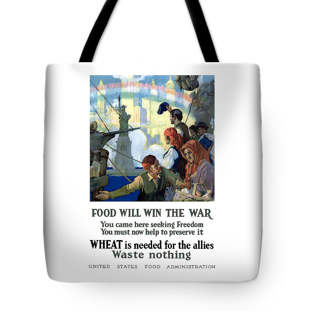 Immigrants Tote Bag featuring the painting Food Will Win The War by War Is Hell Store