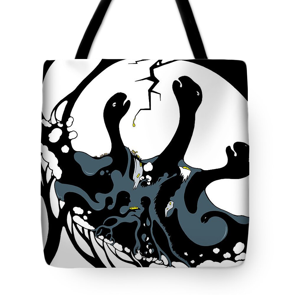 Modern Art Tote Bag featuring the drawing Fool's Gold by Craig Tilley